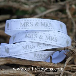 Wedding Owl Ribbon - Mrs & Mrs White